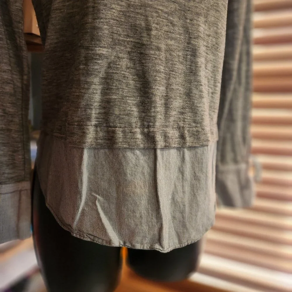 .Textured Gray Mock Layered Blouse from LOFT - Picture 3 of 5